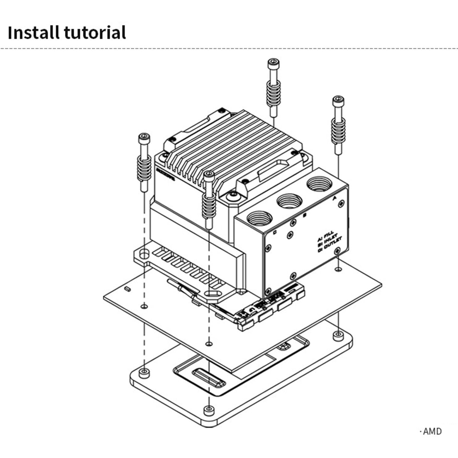 Amazon.co.jp: Barrow CPUウォーターブロック ポンプとリザーバー付き