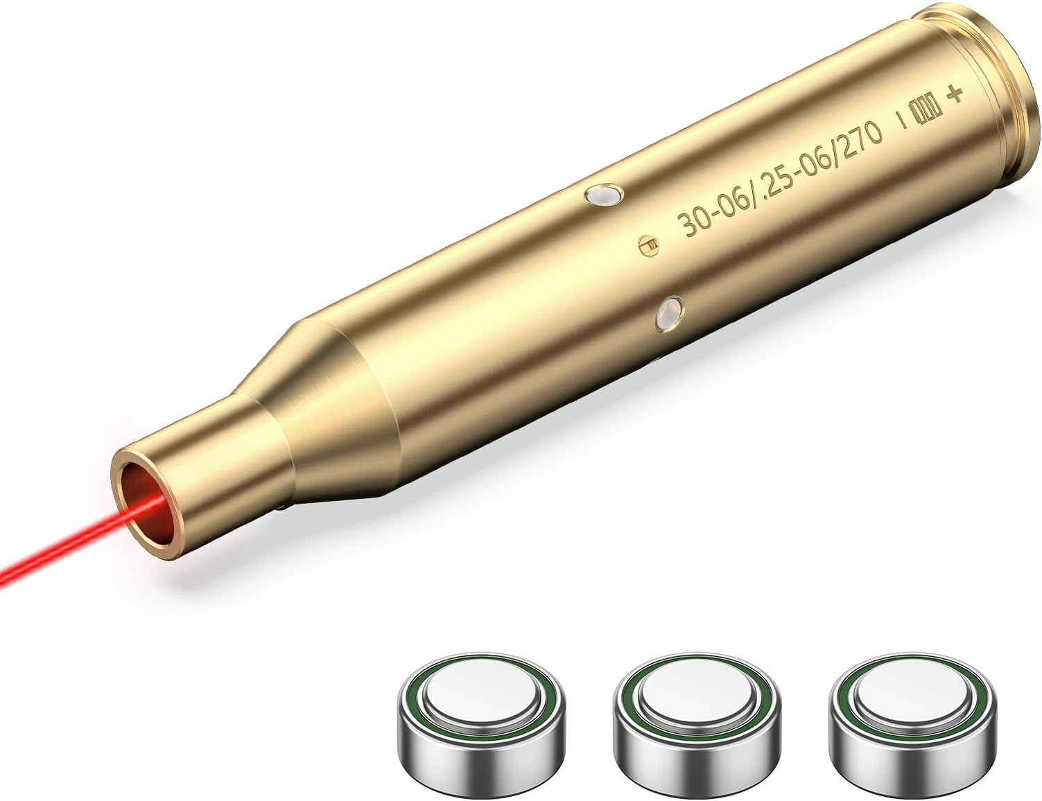 EZshoot Bore Sight Laser 9mm/ 223 5.56mm/ 30-06/25-06/270 /300BLK 7.62x35mm/ 6.5CM/ 12 Gauge Cal Red Laser Boresighter with Extra Batteries