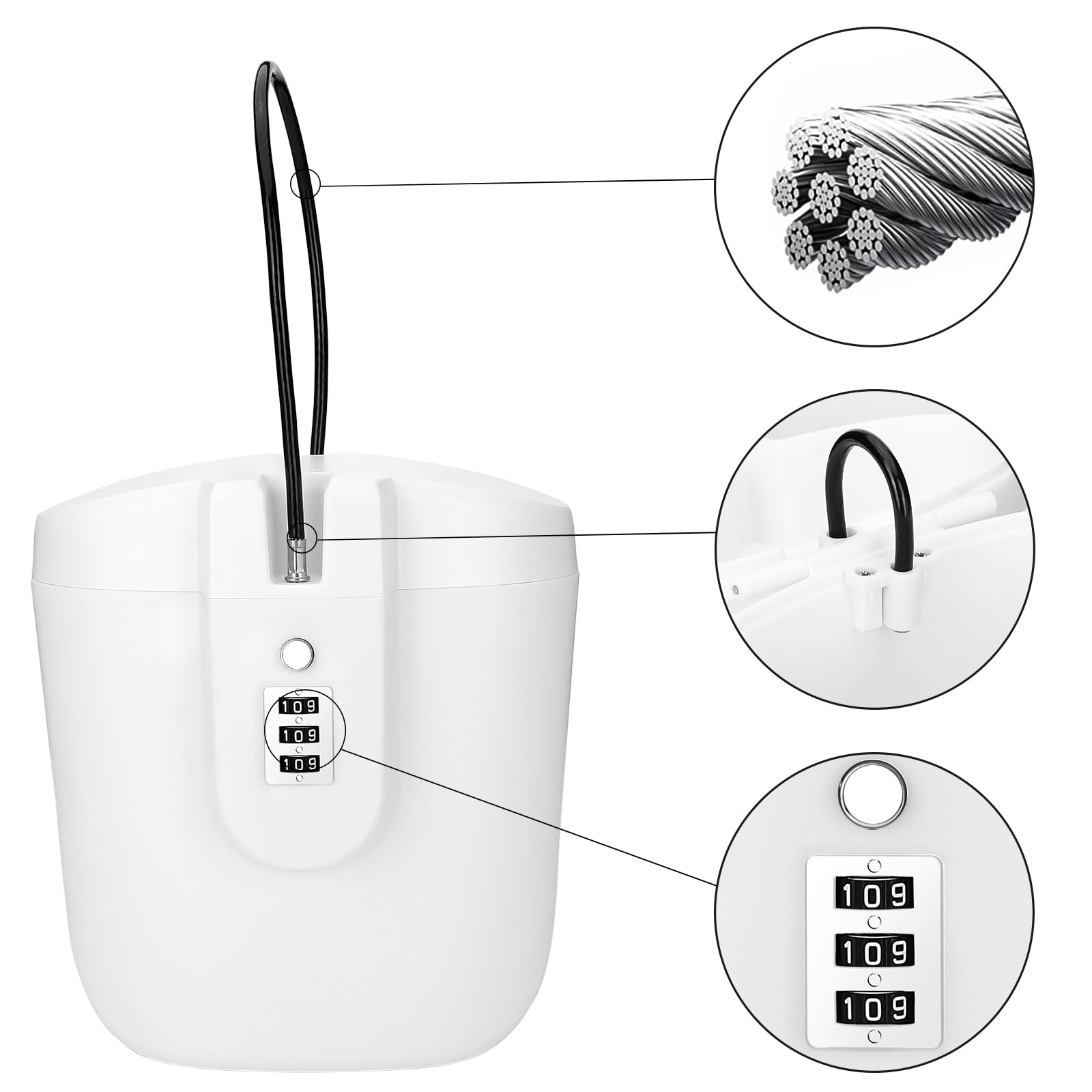 Soleebee Caja de seguridad portátil antirrobo, bolsa para viajes, playa, camping y deportes al aire libre (blanco)