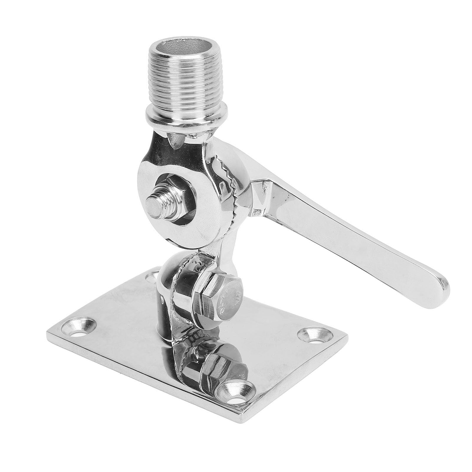 Supporto Antenna VHF Marino Base Rachet Acciaio Inox 316, Antenna Marine | Polished Mirror Finish, Fits Boats Rvs yachts, Marine Grade Steel, Secure Ratchet Mechanism