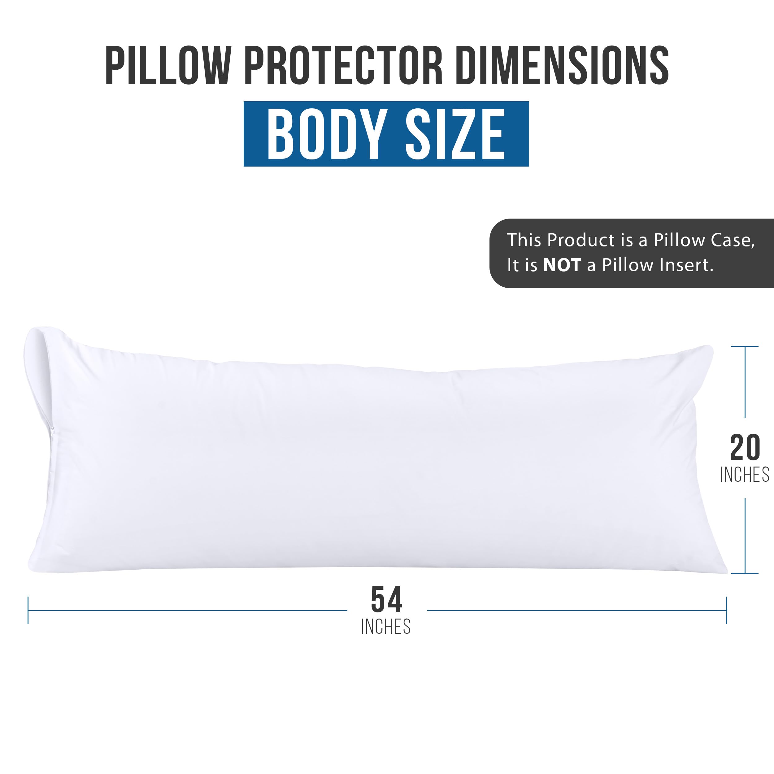 Utopia Bedding Waterproof Pillow Protector Zippered (2 Pack) Body - Bed Bug Proof Pillow Encasement 20 x 54 Inches - Image 3
