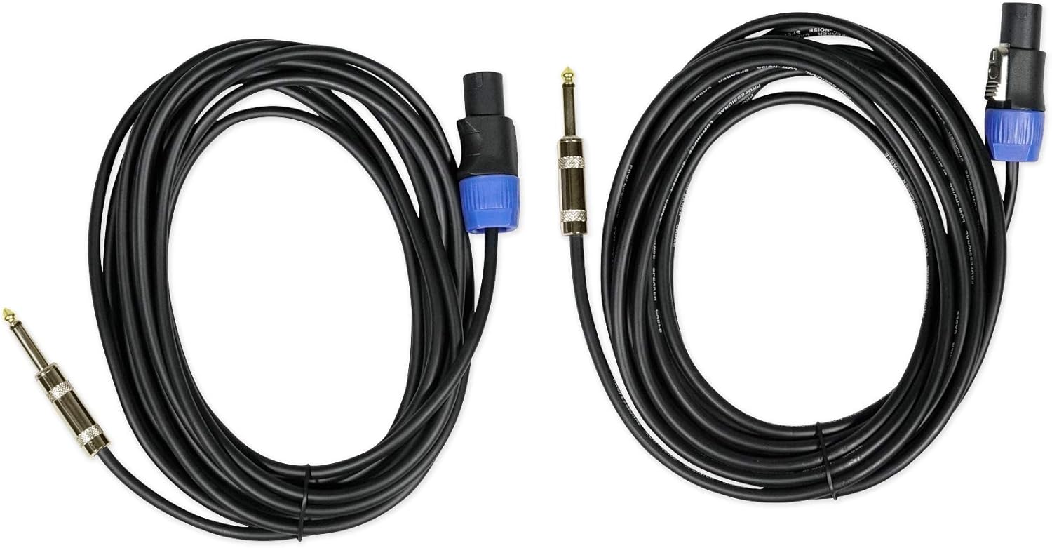 Rockville SPGN158 Bundle: (2) 15-in Passive 1600W Peak / 400W RMS 8-Ohm DJ PA Speakers, Pair Tripod Stands with Carry Bag + (2) 20 ft 1/4-Speakon Cables, 5-Items - Image 6