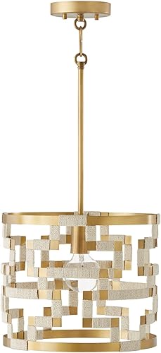 Miniatura 10 de Capital Lighting 241031NL Hala - Lámpara de techo convertible con tambor de yute natural blanqueado inspirado en llave griega, 3 luces, 180 vatios