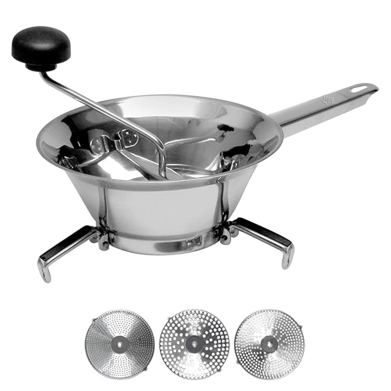 Moulin à légumes inox 24 cm HOME Trio avec passoire et presse-purée manuel