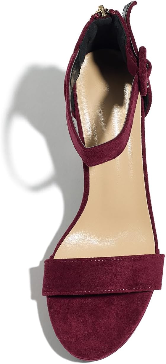 Women's Strappy Block Heels Sandals Comfortable Open Toe Chunky Dress Wedding Shoes with Adjustable Ankle Strap - Image 3