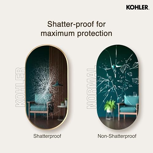 Miniatura 4 de KOHLER 26051-BGL Essential - Espejo de pared con cápsula de 20 x 40 pulgadas, espejo de baño de cápsula grande, espejo de tocador con marco, dorado