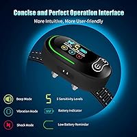 Vista 2 de Collar antiladridos para perro, collar inteligente recargable, collar de entrenamiento antiladridos con sensibilidad ajustable, choque de vibración