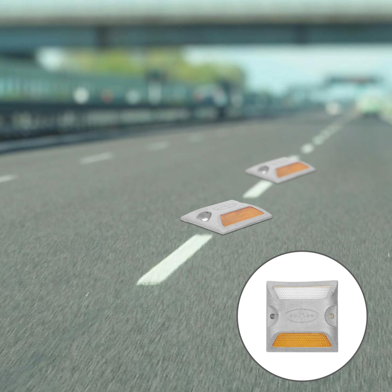 SOLUSTRE Indicatore Stradale Riflettente Per Vialetti 5 Pz Segnalatori Di Sicurezza Per Asfalto Riflettori Carrabili Con Design Sporgente Per Migliorare Visibilità Notturna E Sicurezza Traffico