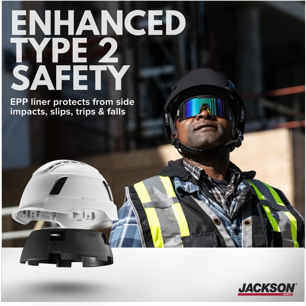Jackson Safety XS2-500 Type 2 Hard Hat - Vented Construction Safety Helmet with Side Impact Protection - ANSI Z89.1 Type 2 Class C & OSHA Compliant (Multiple Colors) - Image 3