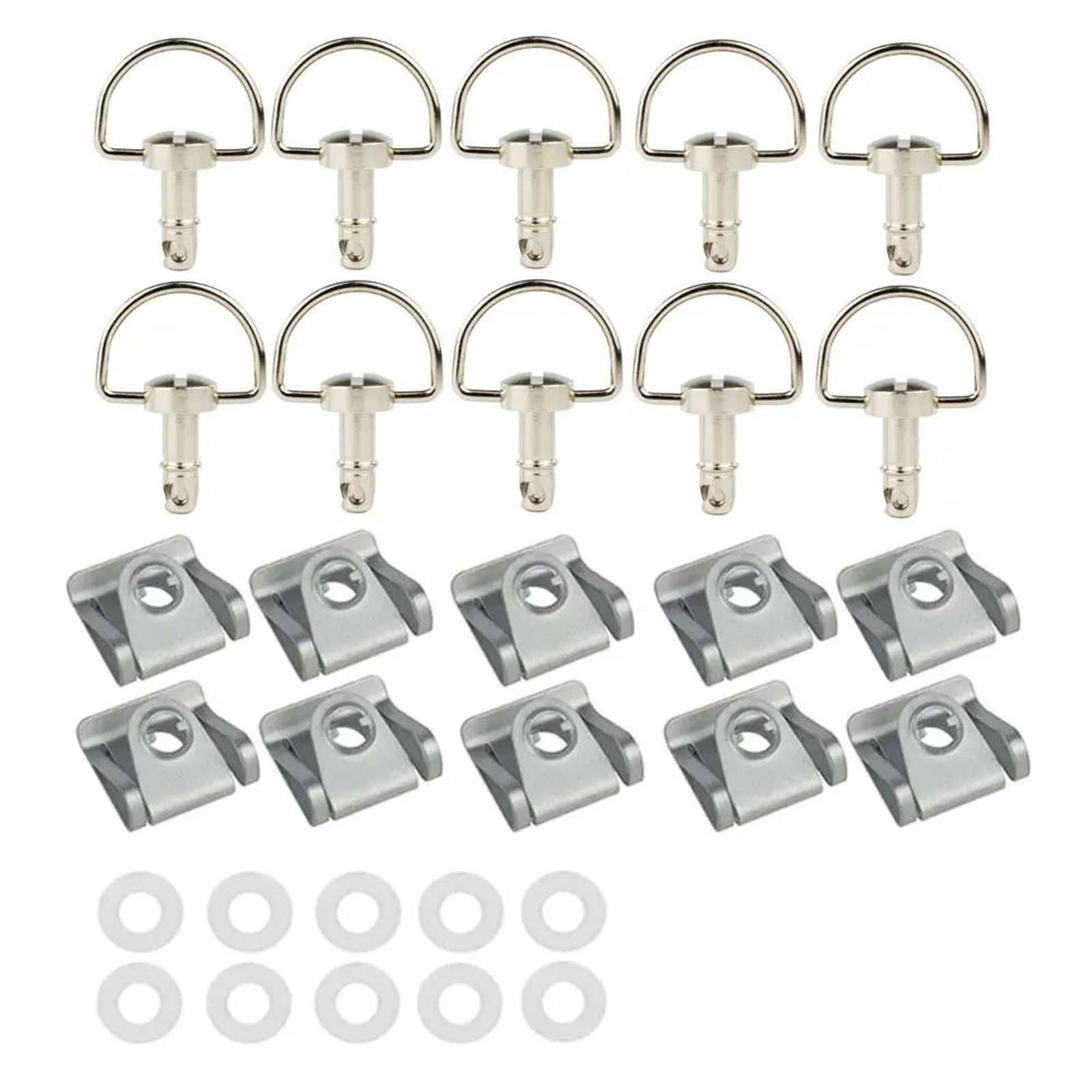 Écrous et Boulons Kit de Vis de Carénage pour Moto Ducati 749 916 996 998 999 | 17 mm avec Anneau en D Rivets 1/4 de Tour Goujons | Kit de Boulon Vis Noir 4 Pièces,10 pièces-Argent