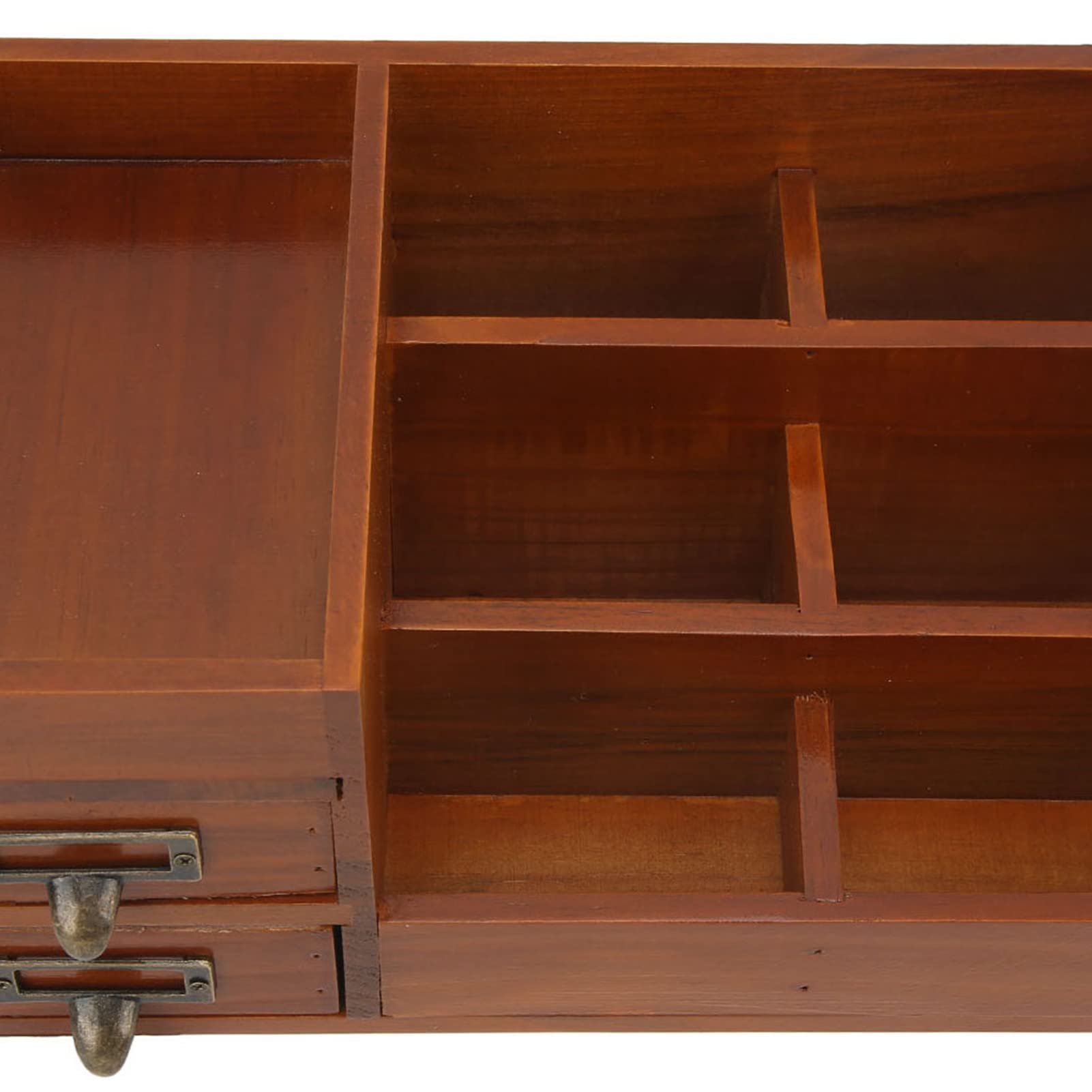 Organizery do szuflad, wielowarstwowy organizer na biurko z drewna Antique Retro 2 szuflady na materiały biurowe na artykuły papiernicze na kosmetyki