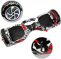 Hoverboard Infantil Skate Elétrico 6.5", LED Bluetooth, Bateria de Grande Capacidade, 15 km/h, Uso Interior/Exterior, 40 kg, com Adaptador e Manual, 65x25x29 cm