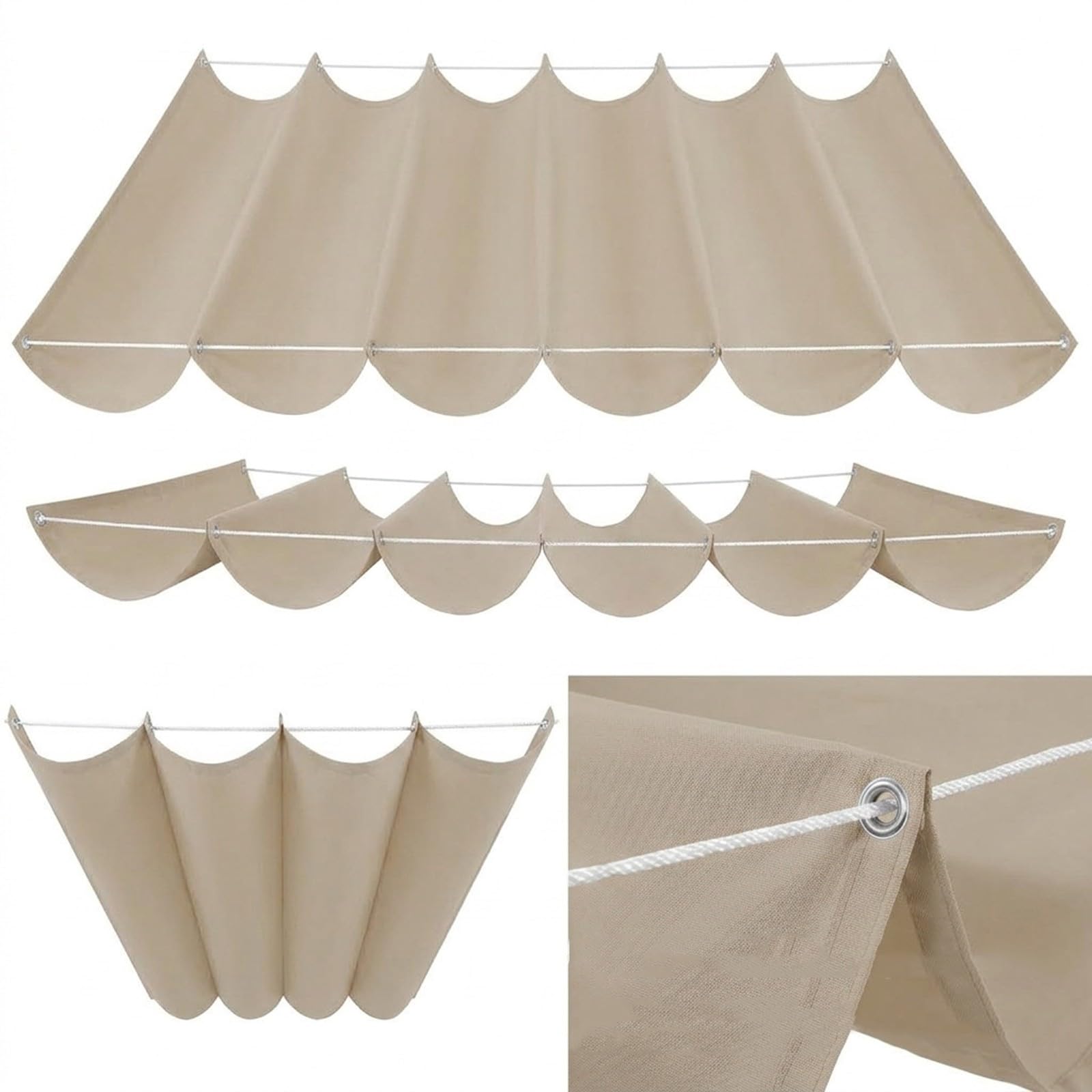 Bâche réglable de pergola haut de gamme 300g/m² avec oeillets robustes