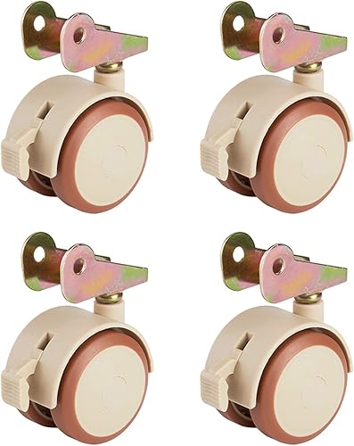 Juego de 4 ruedas con frenos, ruedas de goma de 1.850in, ruedas giratorias, cuna de bebé, ruedas de muebles, capacidad de carga de 132.3lbs, soporte