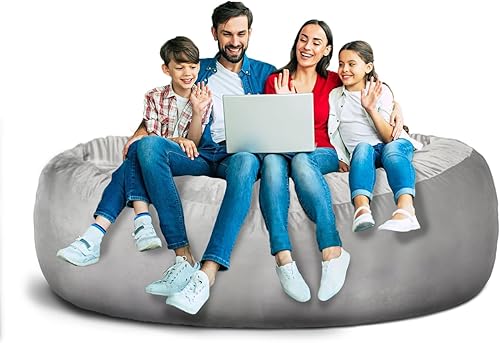 Funda gigante para silla de puf para adultos (sin relleno, solo funda) 6 pies, cómoda funda de terciopelo holandés grande, puf  Funda de sofá