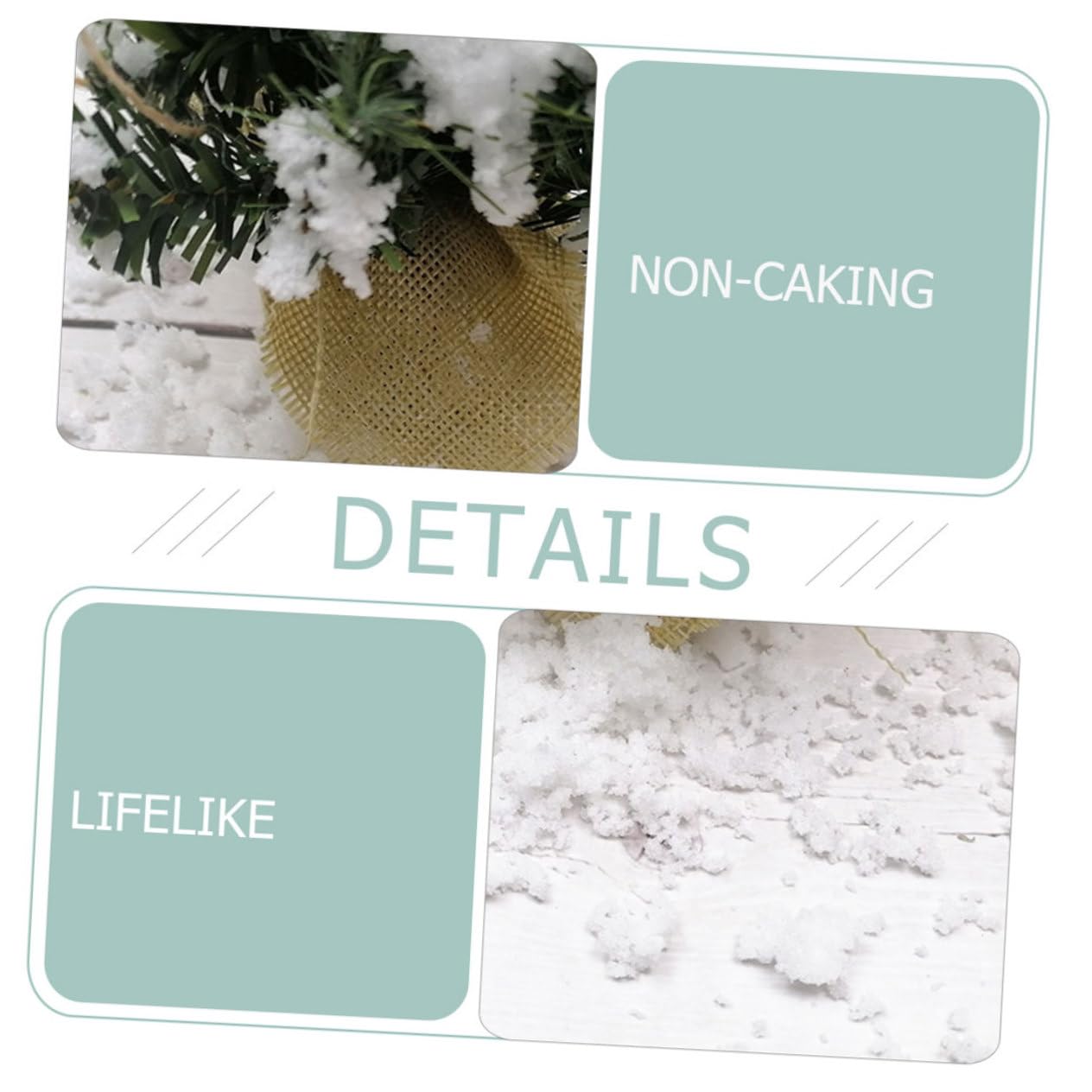 OSOLADY 4bags Christmas Fake Snow Decor Simulation Snow Adornments for Festive Decorations for Trees Lawns and Photography Props Create Holiday Atmosphere