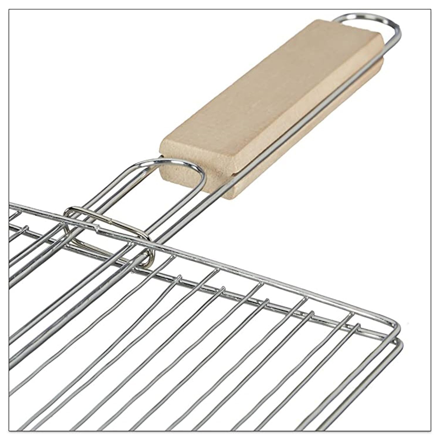 Oblivion Tandoori Grill for Home - Jali for Kitchen Cooking Steel, Square Roaster Barbecue Grills With Wooden Handle, Vegetable Tandoor Net for Baigan Bharta and Roti Maker, Durable for Outdoor (1Pc) - Image 2 thumbnail