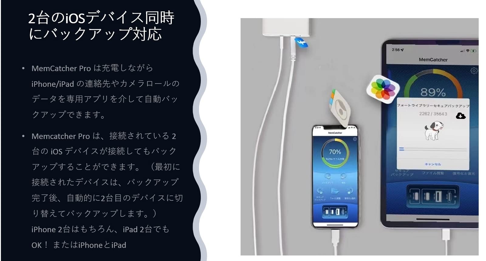 Amazon.co.jp: MemCatcher Pro (2C1A) MFi認定充電器 iPhone