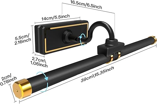 Miniatura 7 de Laliled Luz de imagen, luz de pintura recargable a batería con control remoto, luz de arte regulable para pinturas, luz de imagen inalámbrica para