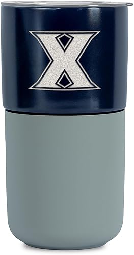 Miniatura 457 de Rico Industries NCAA Miami of Ohio Redhawks - Vaso de cerámica de 16 onzas con agarre de silicona, grabado láser profundo, diseño de color negro