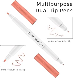 REALIKE Dual Tip Infusible Pens Compatible with Cricut Maker 3/Maker 4/Maker/Explore 3/4/Air 2/Air, 36 pcs Dual Tip Sublimation Markers Pens Set for Mug Press/Heat Press (0.4 Tip & 1.0 Tip)