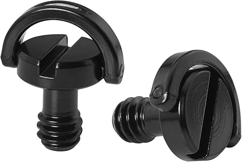 LUORNG - Tornillo de trípode de 14 de pulgada, 2 unidades, acero inoxidable 14 a 20, anillo en D para cámara videocámara, trípode, placa de