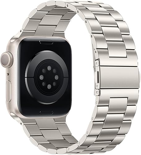 Miniatura 10 de Tasikar Correa compatible con Apple Watch Band de 1.929 in, 1.811 in, 1.772 in, 1.732 in, 1.654 in, correa de repuesto de metal de acero inoxidable