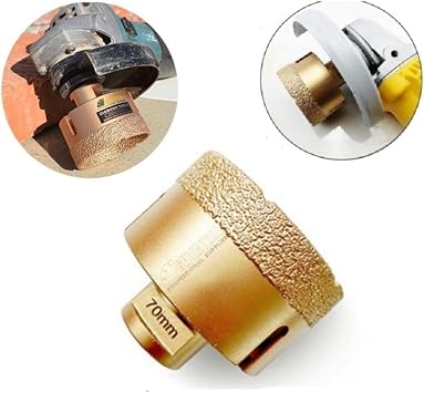Depolife Marble Granite Punch Tiles Concrete Rock 70Mm Yellow Diamond Drilling Bit Palm Grinding Compatible M14 Core Hole