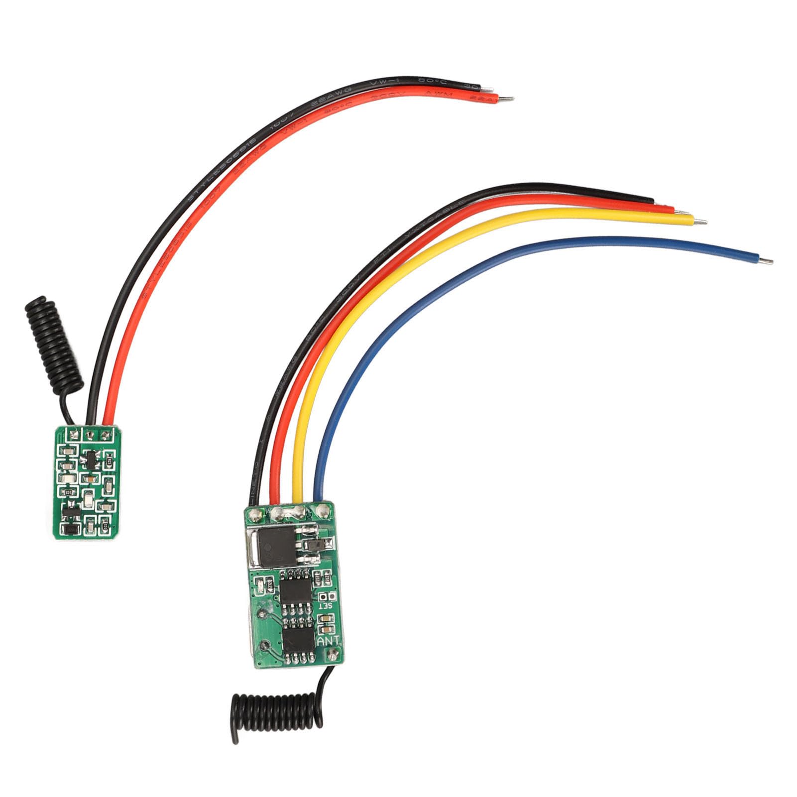 Jectse Commutateur de Télécommande RF 433 MHz, Récepteur DC6 V 36 V, émetteur DC5 V 24 V, Module Superhétérodyne PCB Miniature avec Haute sensibilité, pour Murs, Sols, Portes, Maison