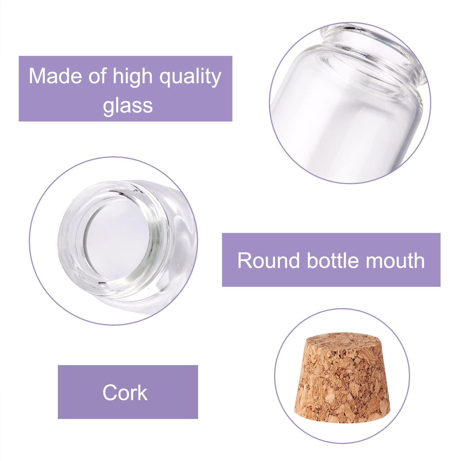 Amazon.co.jp: 10個セット 13ml コルク栓ガラス瓶 小瓶 27x50mm