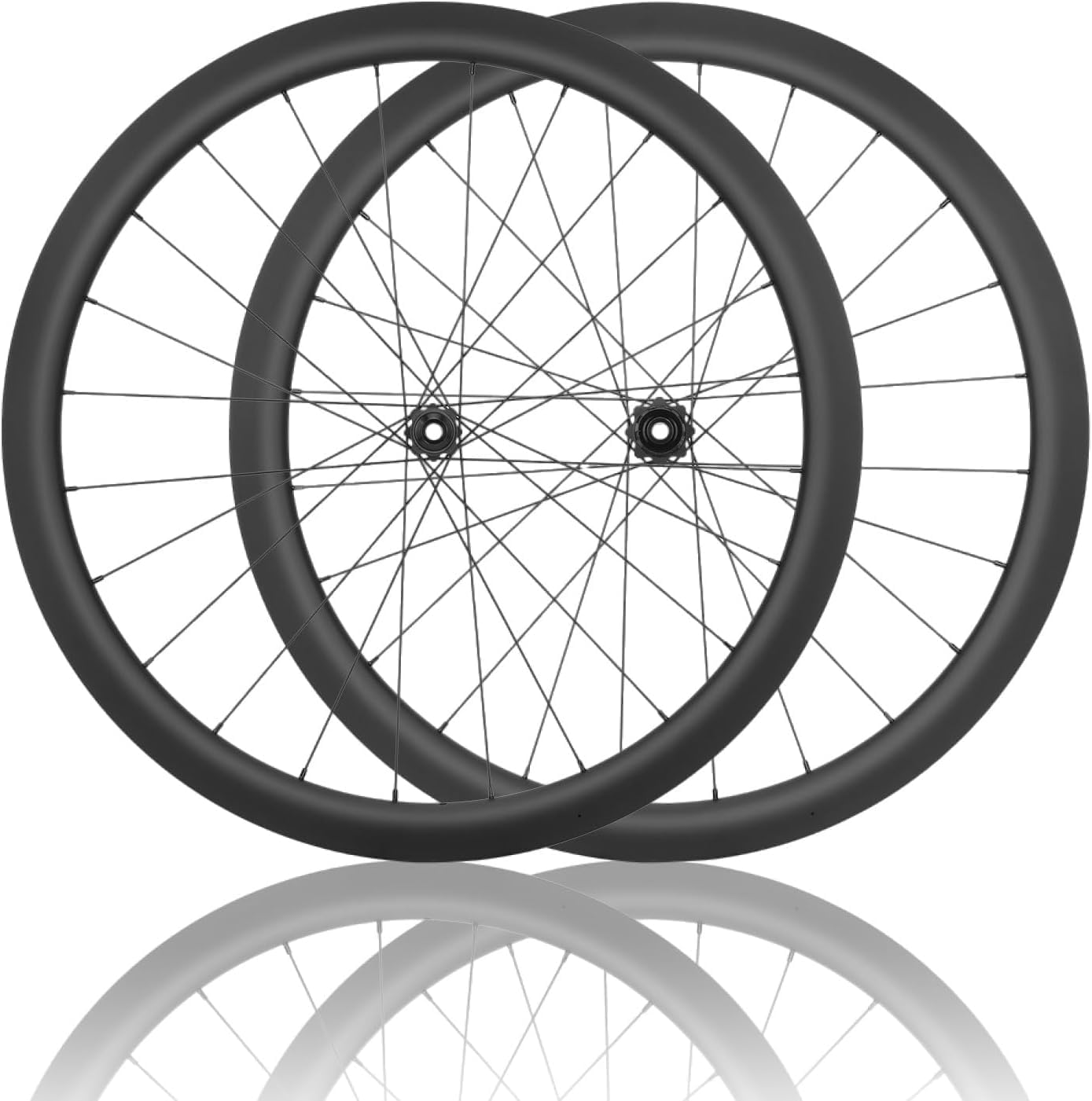 Set di Ruote da Bici da Strada in Fibra di Carbonio 700C Altezza 28/32/35/38/42/45/50/55/60/65/73 Mm Mozzi con Perno Passante Center Lock E Freno A Disco 24H per Cassette A 8/9/10/11/12 velocità
