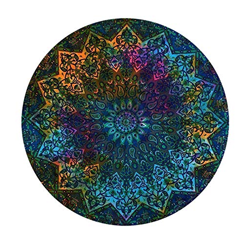 WORLD WIDE KART Blue Tie Dye Star Round Beach Tapestry Hippie Boho Mandala Blanket Indian Cotton Throw Bohemian Table Decor Cloth Yoga Mat Meditation Picnic Rugs Multi Color
