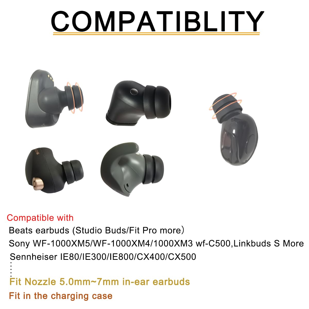 Amazon.co.jp: 6組 ダブルフランジイヤホンチップ 滑り止め ノイズ