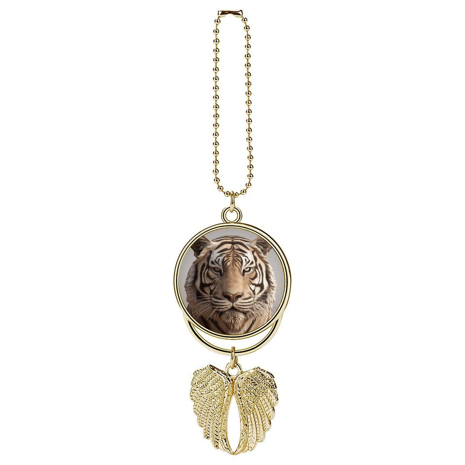 3D Tiger Head Car Charm Alloy Car Rear View Mirrors Hanging Ornaments Stylish Car Pendant Funny Auto Hanging Accessories Car Hanging Ornaments Gift for Women Men