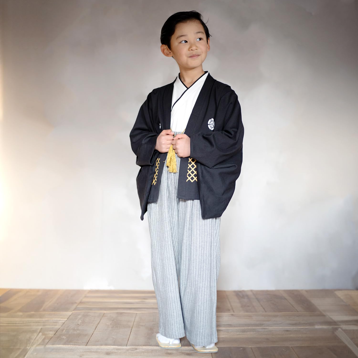 Dzieci Hakama Styl Kimono Styl Chłopiec Zestaw Japoński Formalny Strój Urodzinowy Halloween Strój Dziecięcy Strój samuraja Cosplay Kid