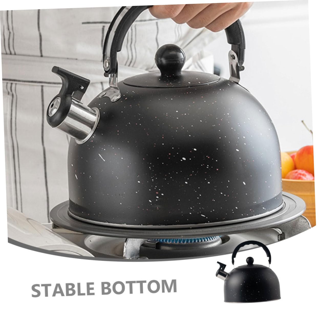 Hervidor de Agua portátil y Ligero de Acero Inoxidable con Mango Anti-escaldaduras para cocinas de inducción a Gas, Ideal para restaurantes.