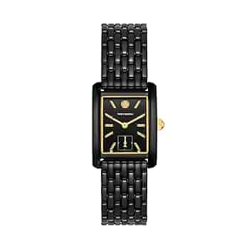TORY BURCH 時計 Amazon.com: Tory Burch Women's Eleanor Black Stainless Steel