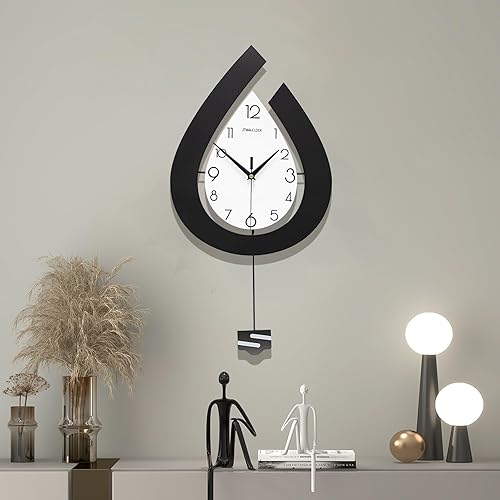 Reloj de pared grande para decoración de sala de estar, péndulo decorativo grande, reloj de pared moderno, silencioso, sin tictac, funciona con