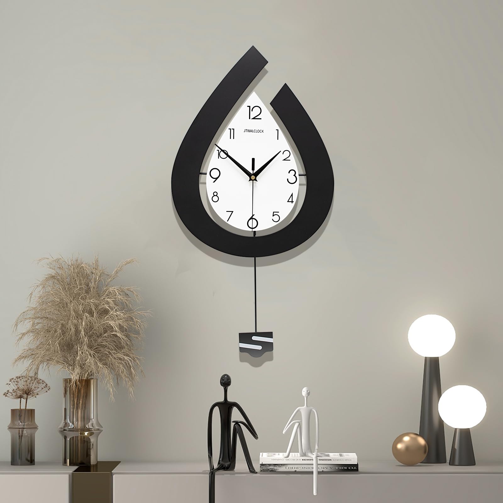 Grande horloge murale de cuisine lisible et silencieuse pour bureau