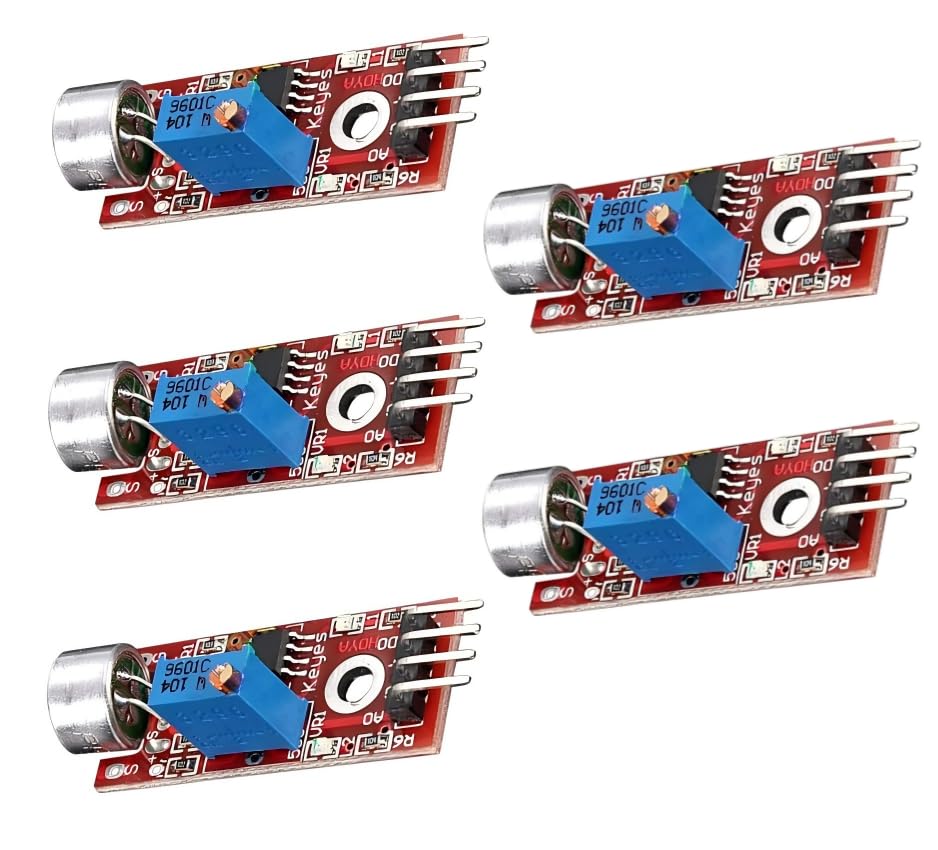DKUWBJAS 5Pcs High Sensitivity Condenser Microphone Sensor with Audio Jack for Connectivity, Sound...