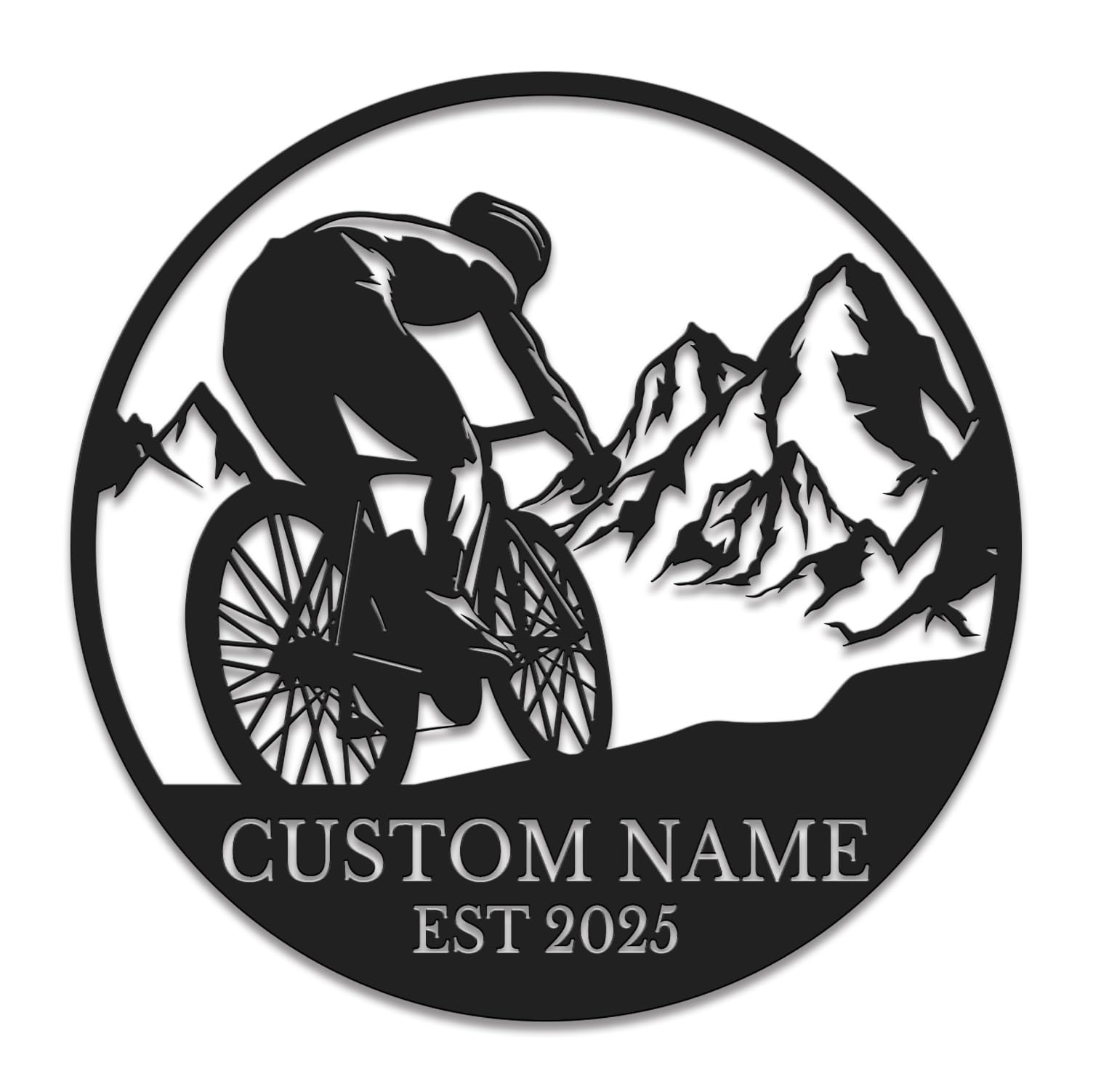 Personalized Bike Metal Sign - Custom Cycling Wall Art, Rustic Bike Shop Decor, Durable Metal Name Plaque for Cyclists & Bike Lovers (Style-2)