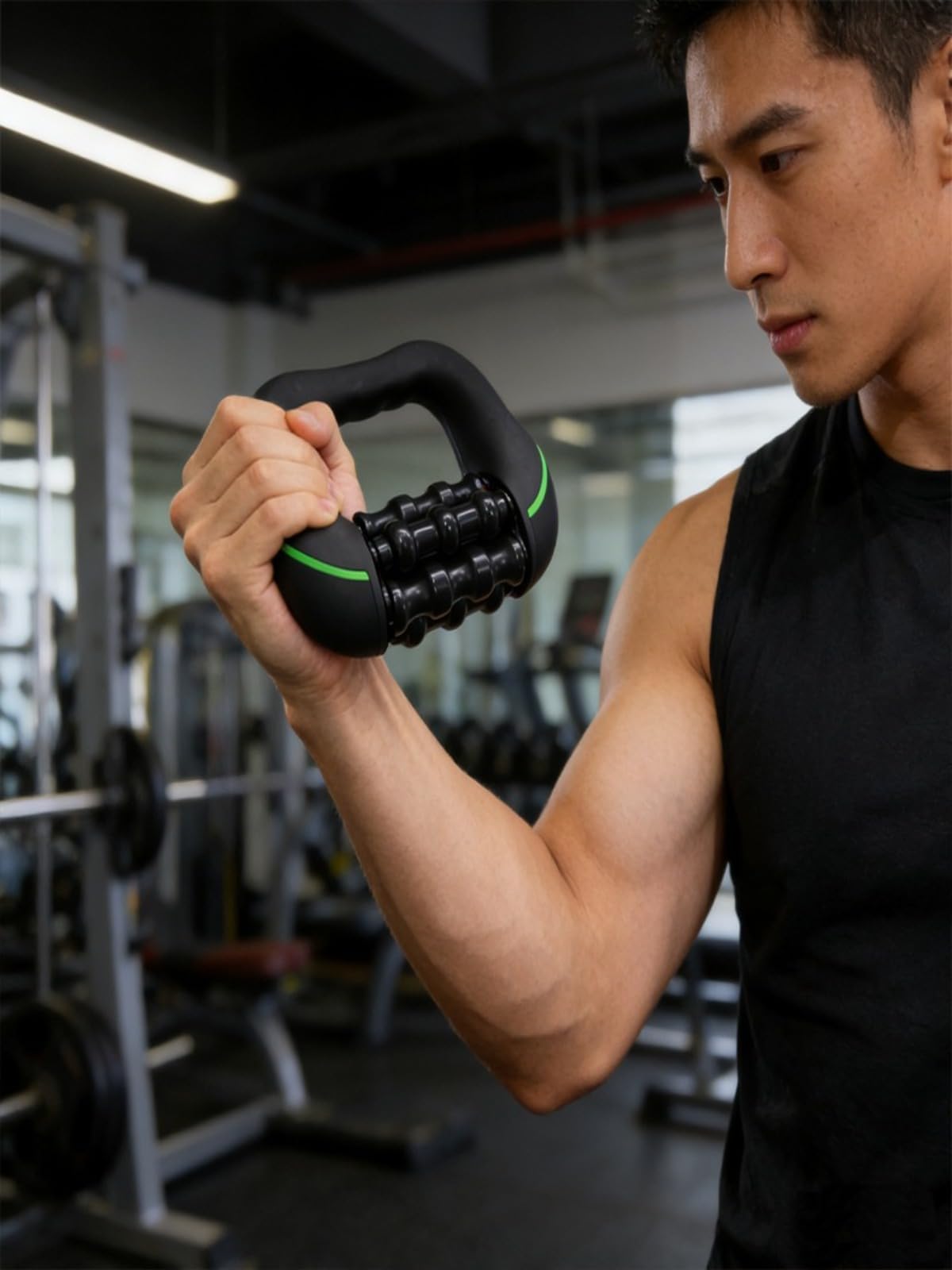 LCD Handheld 360 Rotating Roller Massager, 8 Adjustable Intensity Full Body Deep Tissue Muscle Soreness Relief Ergonomic U Grip Massage Instrument