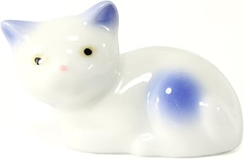 ペット仏具 ミニ骨壷 ペット遺骨 有田焼 猫 (ブルー)