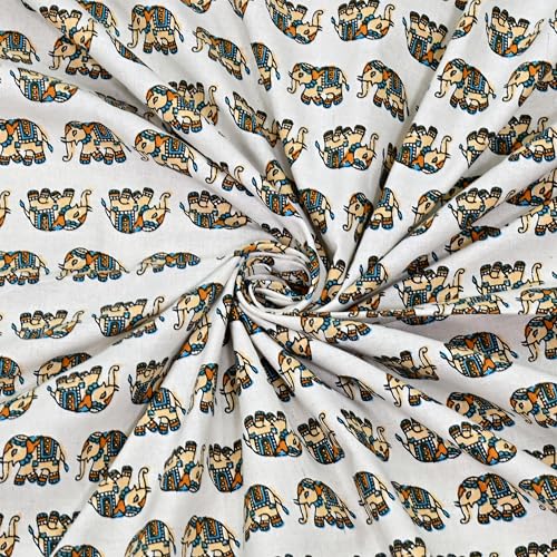 Image of 100% Cotton Single Bedsheet with 1 Pillow Cover | 240 TC Pure Cotton Flat Bed Sheet | Traditional Jaipuri Printed Bedding Set | Soft & Breathable | 60 x 90 Inch (Rangmahal Single 35)