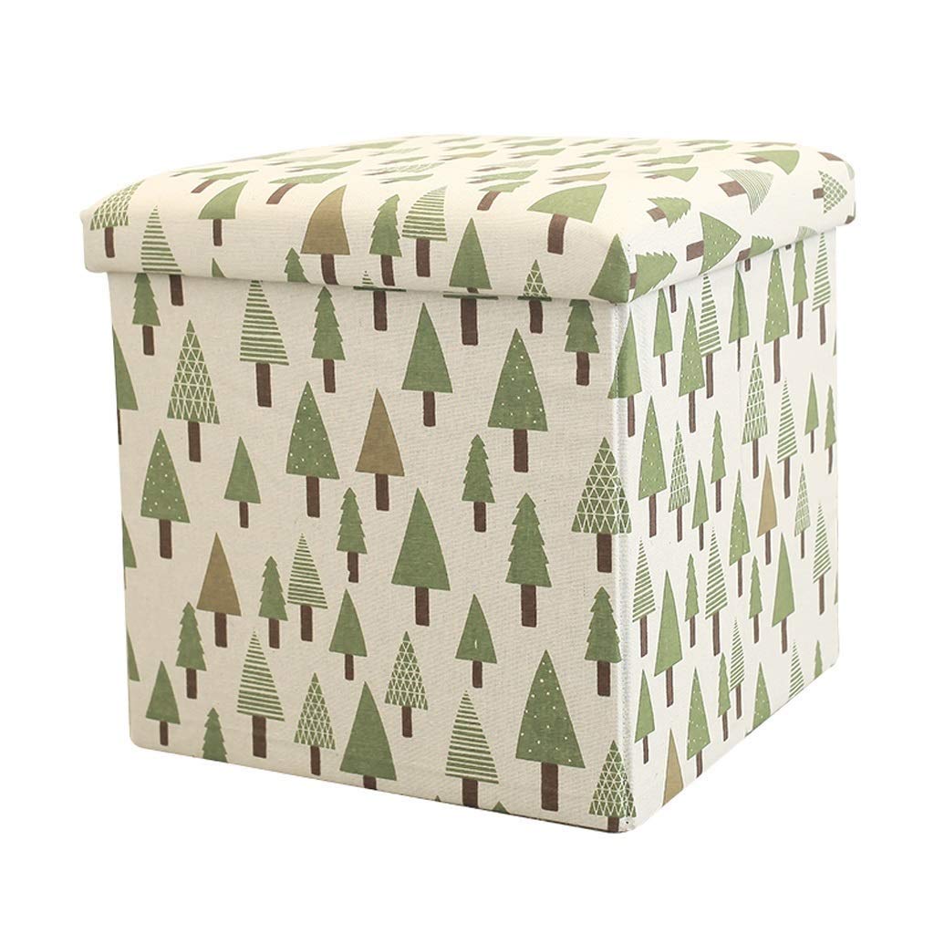 Boîte siège pliable et pouf coffre de rangement couleur pin multifonction