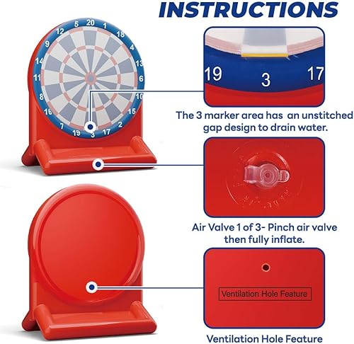 Miniatura 7 de iPlay, iLearn Divertidos juguetes de piscina para niños, juegos inflables de tablero de dardos, flotadores de piscina, patio de playa, juego al aire