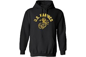 U.S. Marines Vintage Arch Gold Ink Adult Hooded Sweatshirt