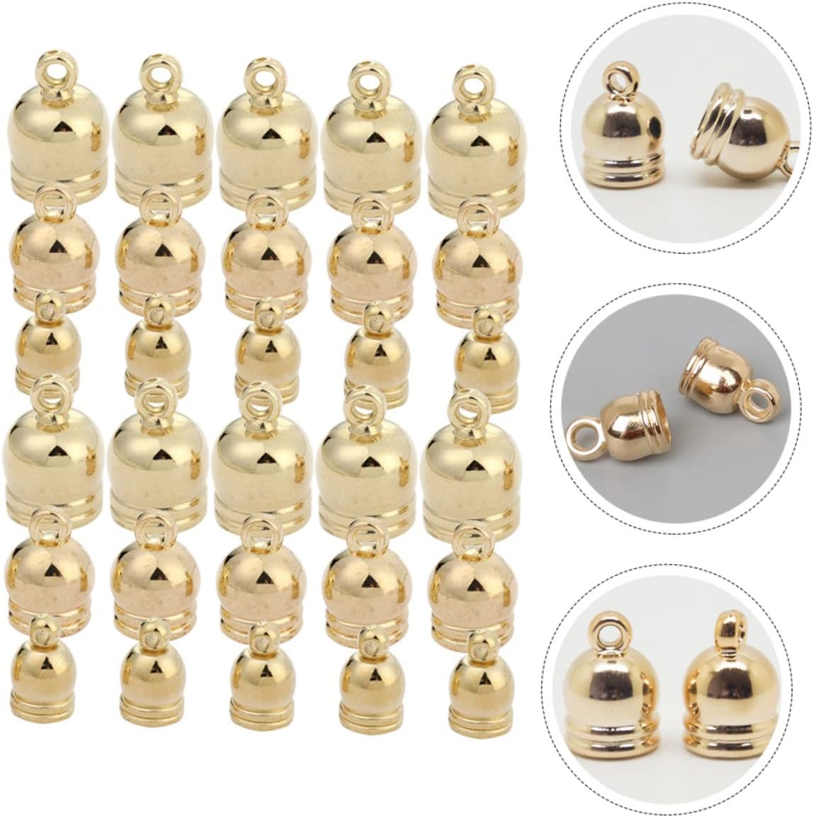 Homoyoyo 600pcs Tassel End Caps Versatile Cord Ends for Jewelry Making Includes Each for Keychains Necklaces and Bracelets