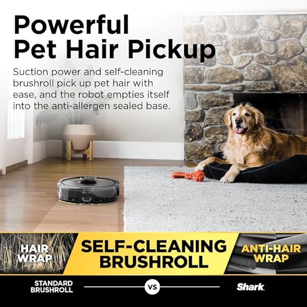 Shark Matrix Plus 2in1 Robot Vacuum & Mop with Sonic Mopping, Matrix Clean, Home Mapping, HEPA Bagless Self Empty Base, CleanEdge, for Pet Hair, WiFi, Black/Brass, AV2620WA by Shark - Image 8