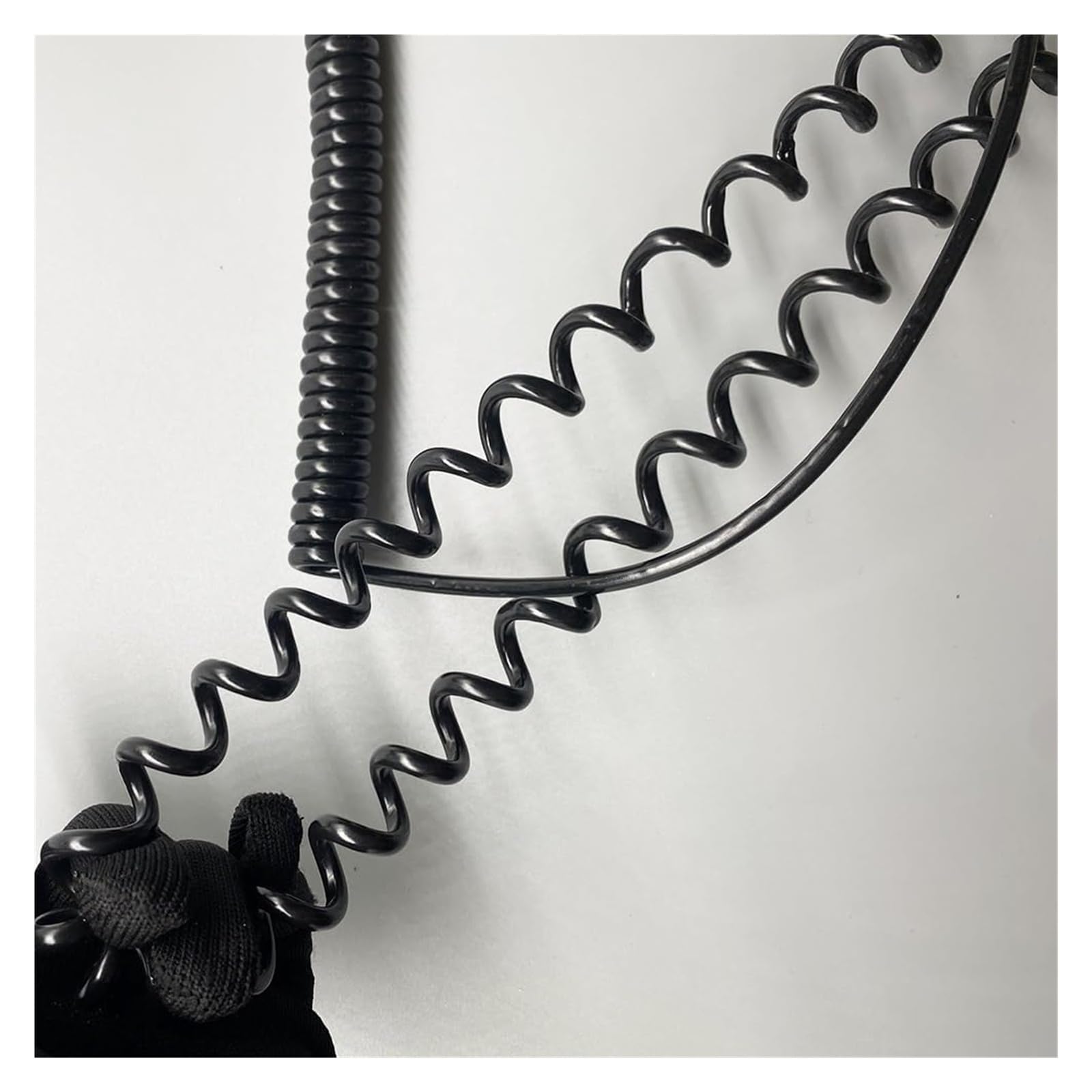 Cable telefónico Cable Flexible de Resorte Rizado en Espiral, Cable Espiral de alimentación expandible de 5 núcleos, Cable Espiral elástico telescópico de 17 AWG(Stretch 1.25 Meters)